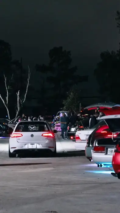 Cars lined up at an Autobahn Speedway meet