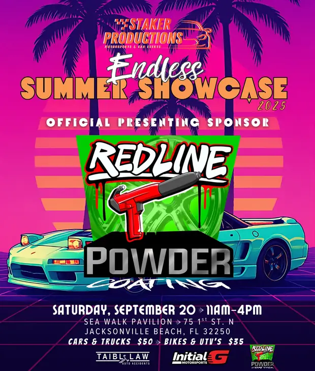 Redline Powder Coating presenting sponsor flyer