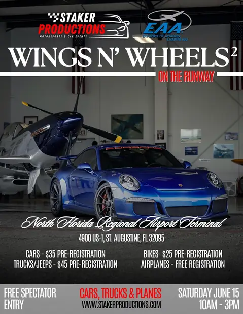 Wings N' Wheels 2 flyer, blue Porsche