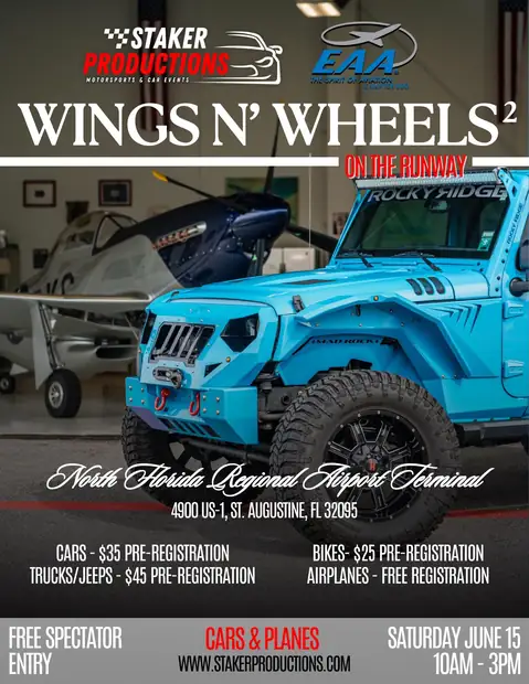 Wings N' Wheels 2 flyer, blue Jeep