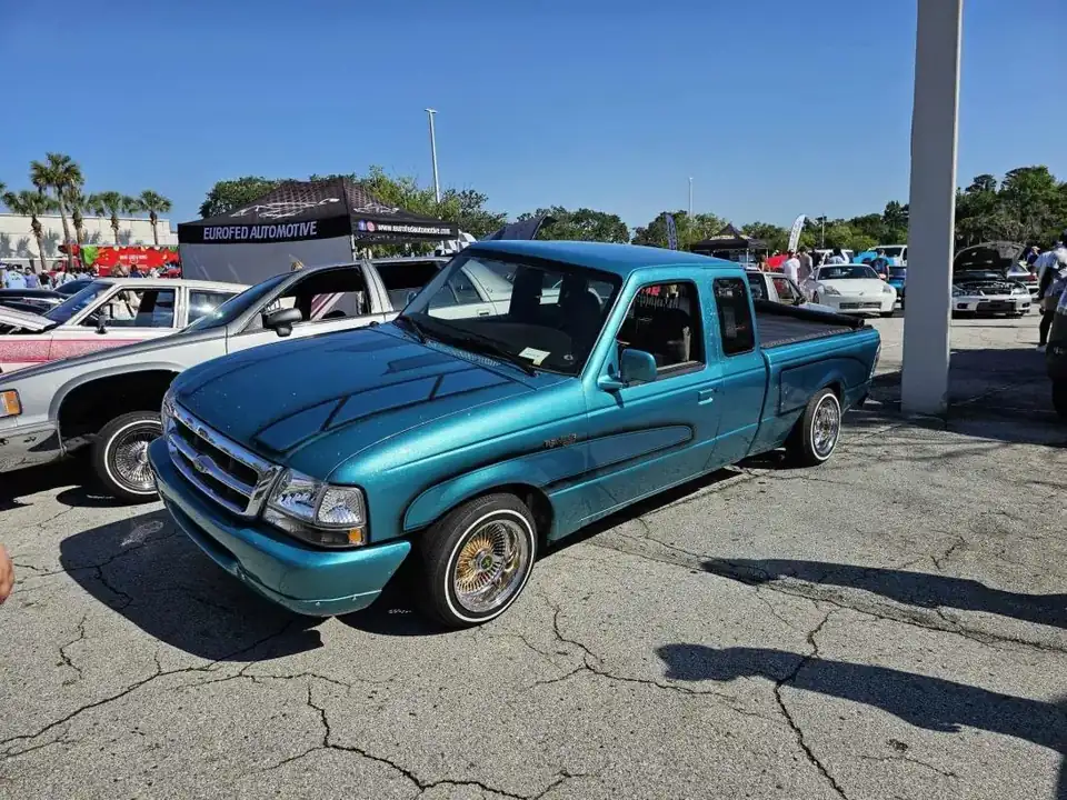 Teal pickup show car