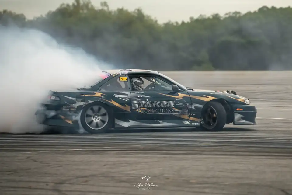Drift car in the smoke