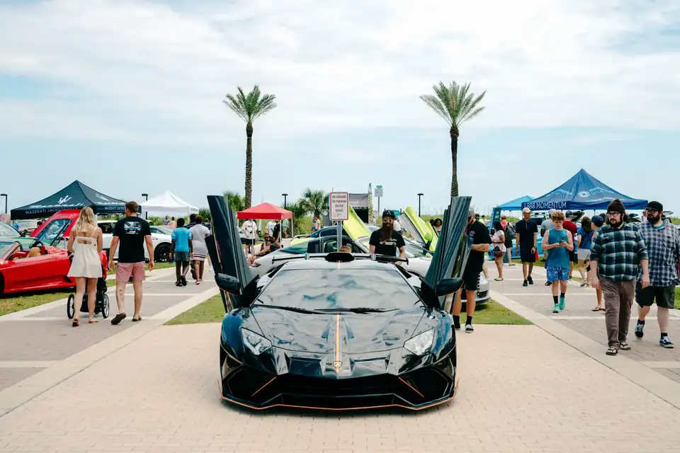 Lamborghini with doors up