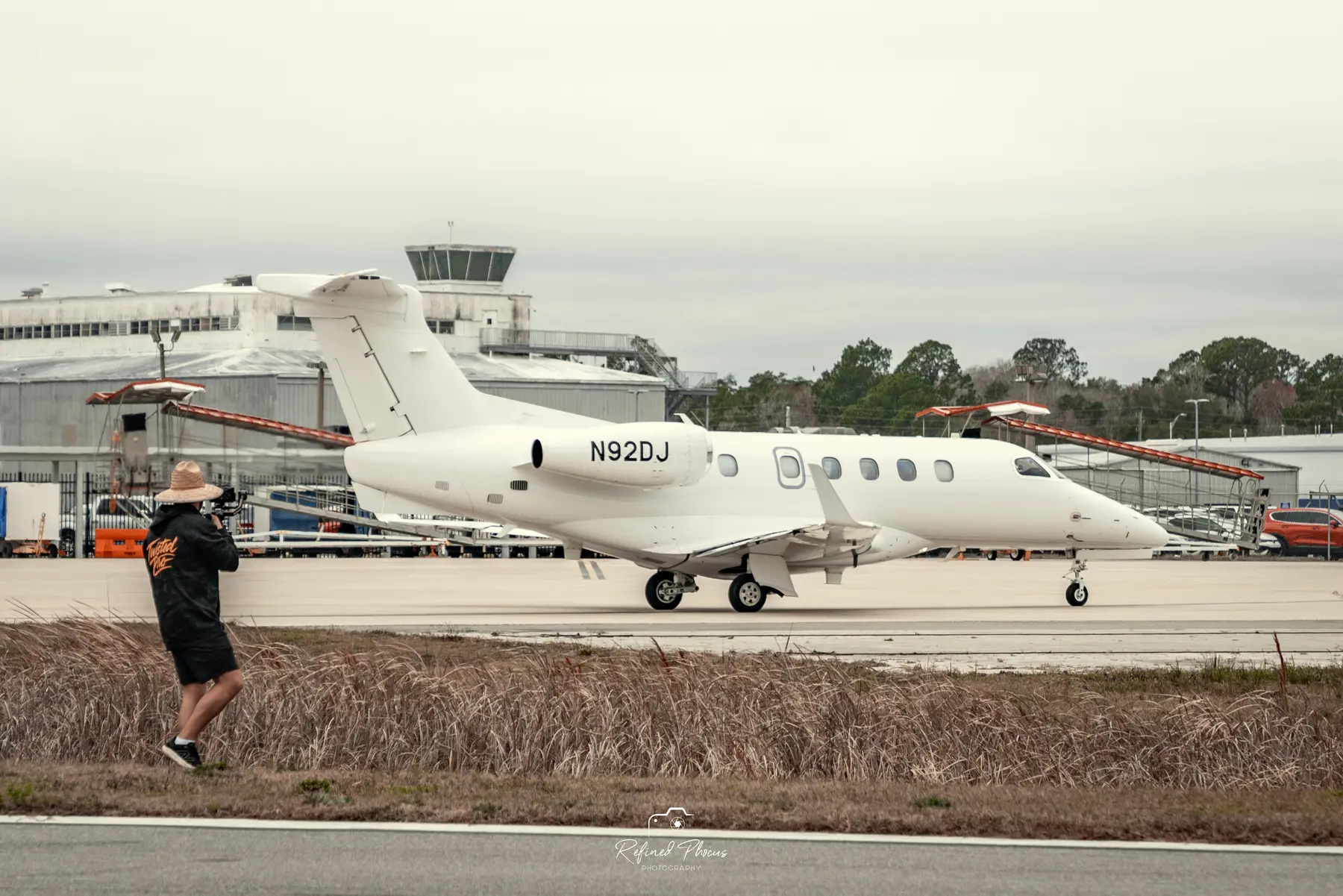 A private jet on the apron