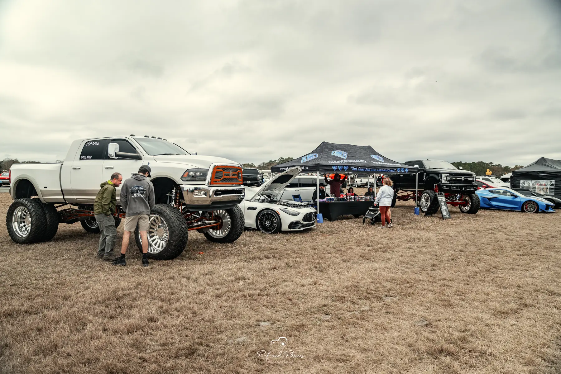 Lifted trucks and vendor tents