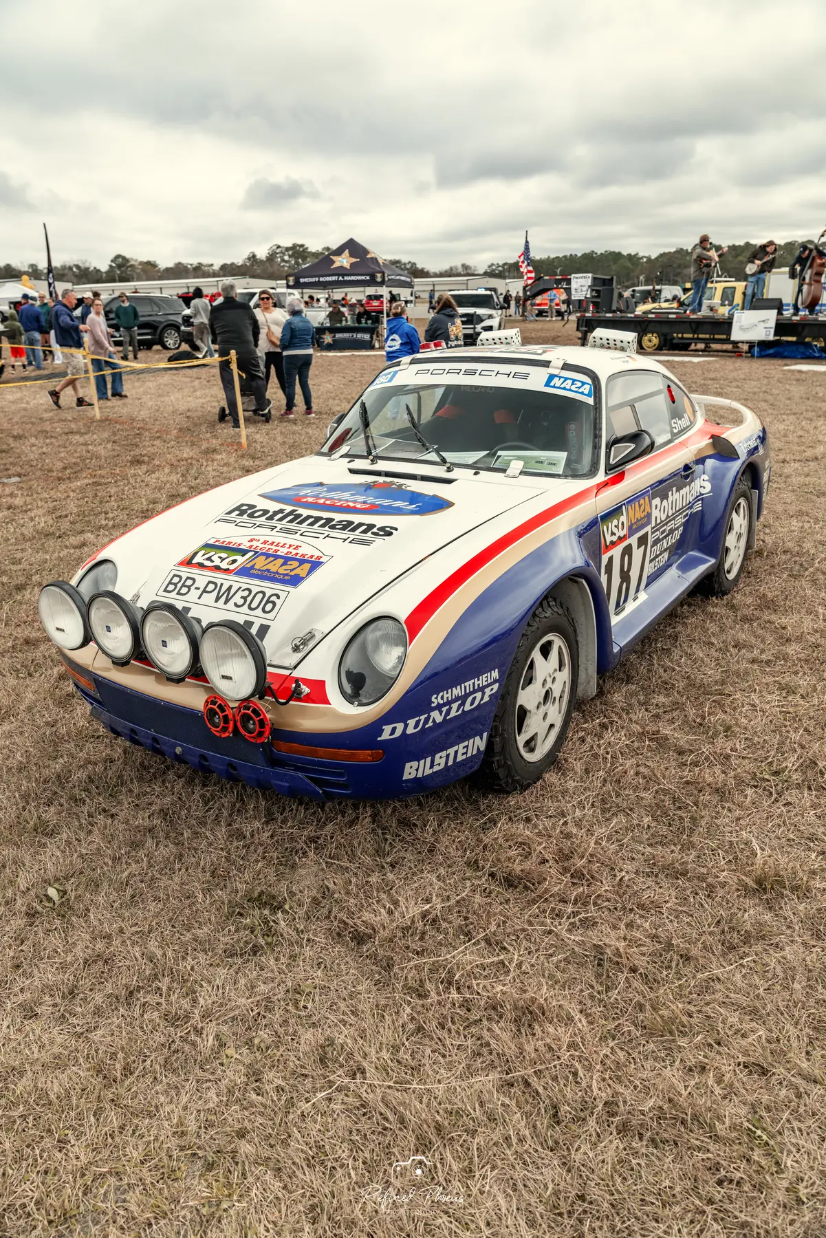 Rothmans rally Porsche on the show field