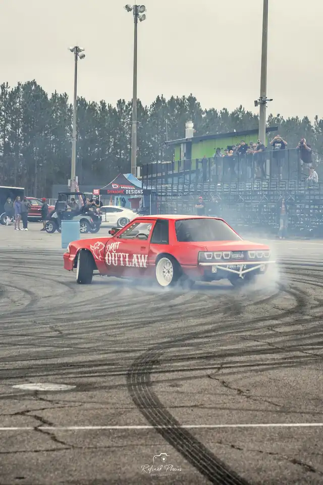Red car drifting